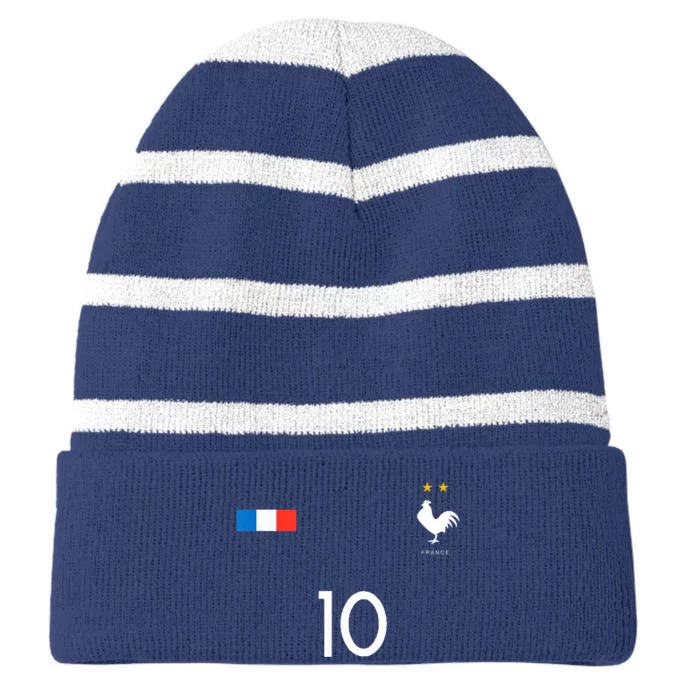 FRANCE JERSEY SHIRT 10 FRENCH FOOTBALL SOCCER MEN WOMEN KIDS Striped Beanie with Solid Band