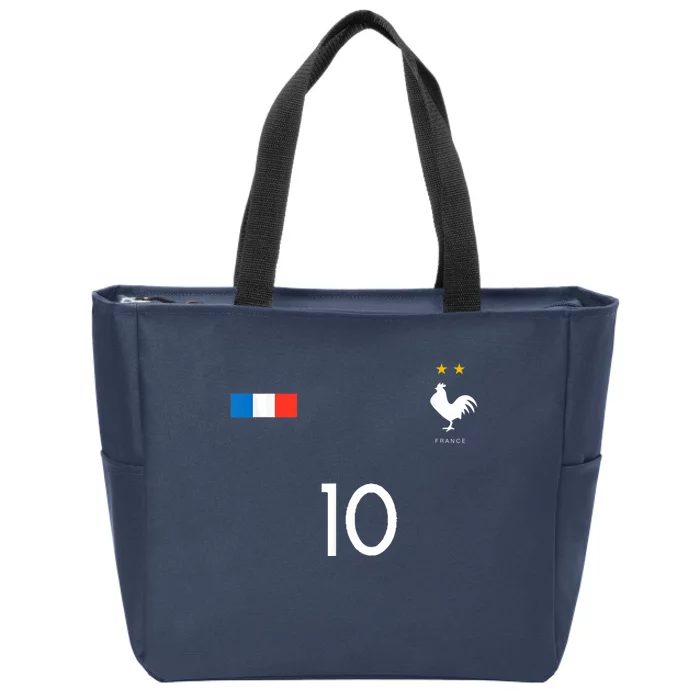 FRANCE JERSEY SHIRT 10 FRENCH FOOTBALL SOCCER MEN WOMEN KIDS Zip Tote Bag