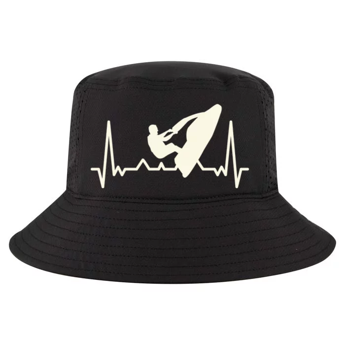 Funny Jet Ski Water Skier Heartbeat Heart Water Sports Gift Cool Comfort Performance Bucket Hat