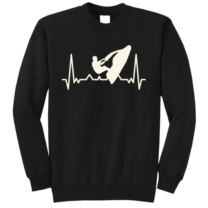 Funny Jet Ski Water Skier Heartbeat Heart Water Sports Gift Sweatshirt