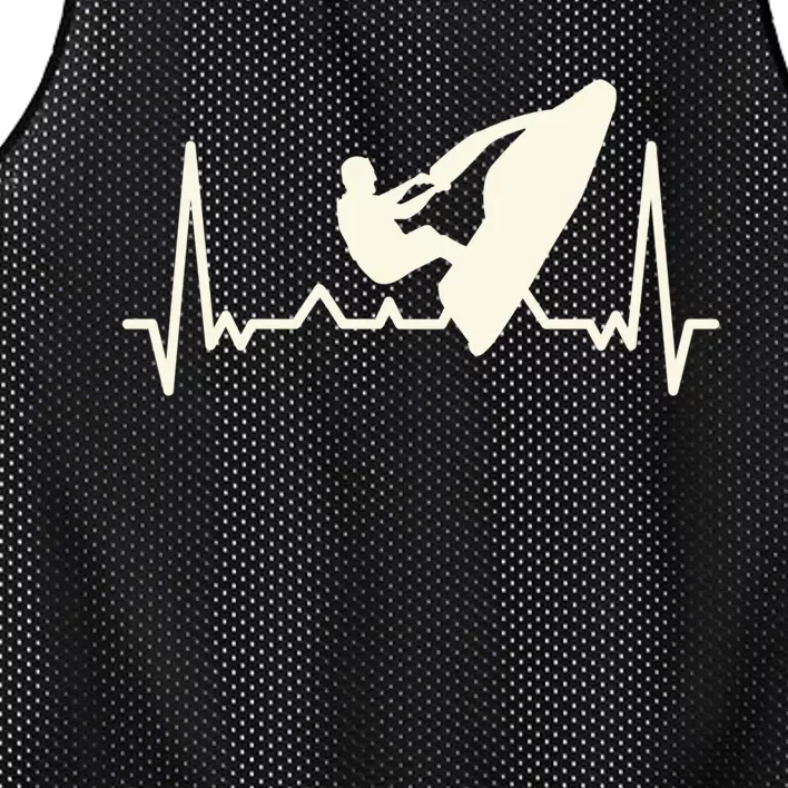 Funny Jet Ski Water Skier Heartbeat Heart Water Sports Gift Mesh Reversible Basketball Jersey Tank