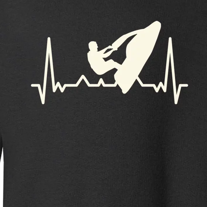 Funny Jet Ski Water Skier Heartbeat Heart Water Sports Gift Toddler Sweatshirt