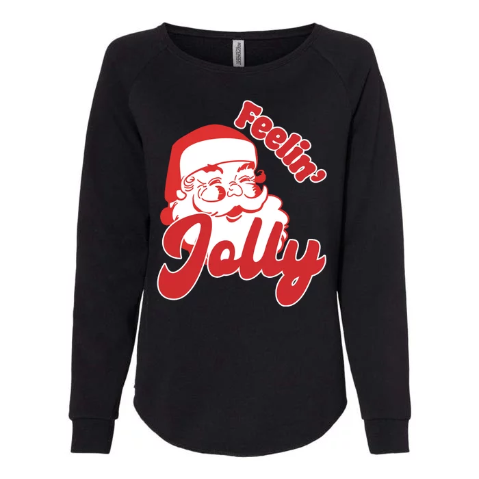 Feelin Jolly Santa Claus Christmas Holiday Womens California Wash Sweatshirt