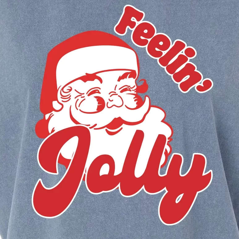 Feelin Jolly Santa Claus Christmas Holiday Garment-Dyed Women's Muscle Tee