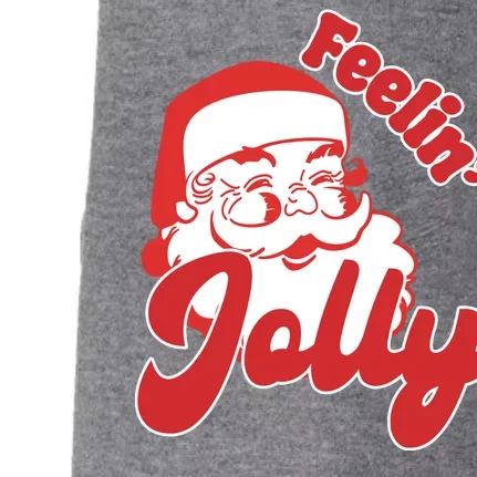 Feelin Jolly Santa Claus Christmas Holiday Doggie 3-End Fleece Hoodie