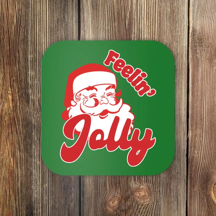 Feelin Jolly Santa Claus Christmas Holiday Coaster