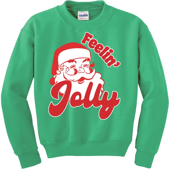 Feelin Jolly Santa Claus Christmas Holiday Kids Sweatshirt