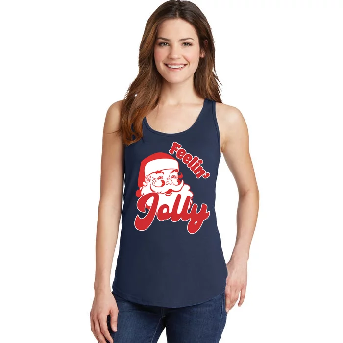 Feelin Jolly Santa Claus Christmas Holiday Ladies Essential Tank