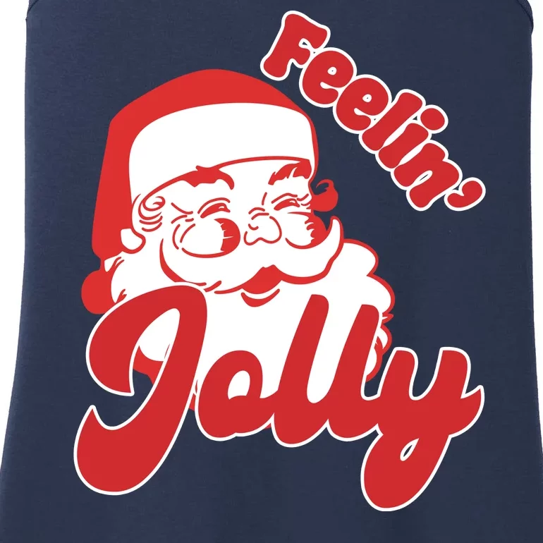 Feelin Jolly Santa Claus Christmas Holiday Ladies Essential Tank