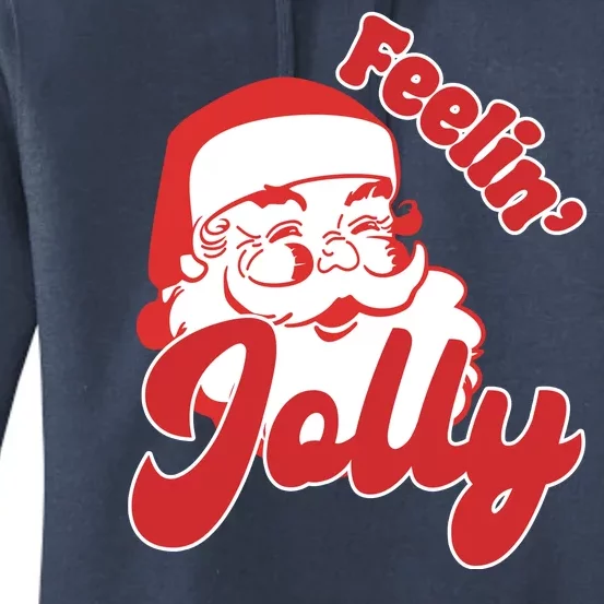 Feelin Jolly Santa Claus Christmas Holiday Women's Pullover Hoodie