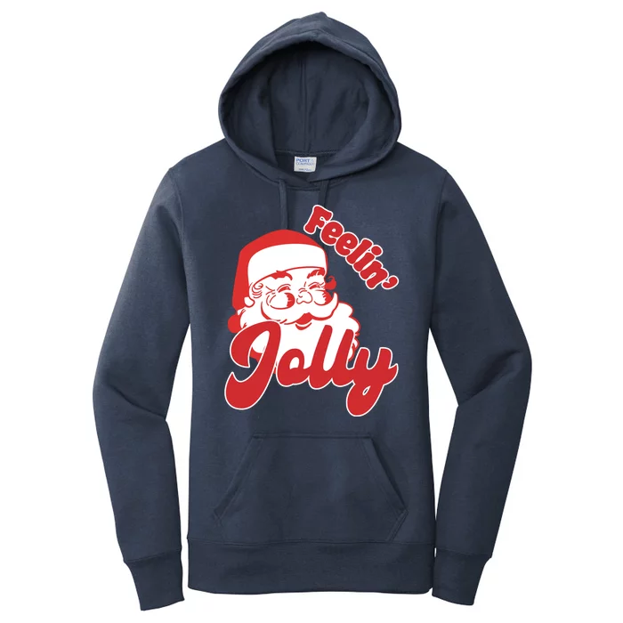 Feelin Jolly Santa Claus Christmas Holiday Women's Pullover Hoodie