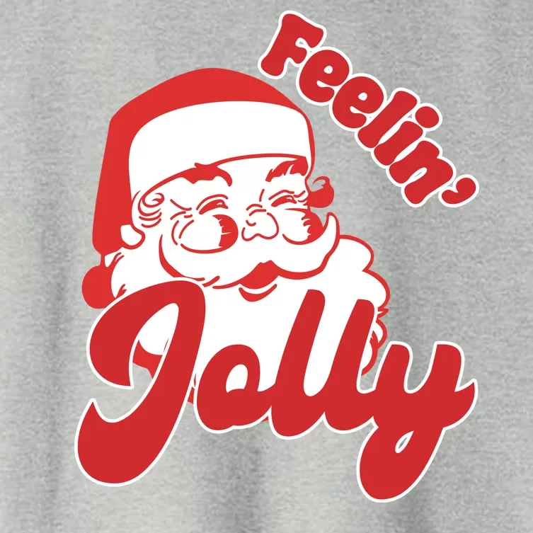 Feelin Jolly Santa Claus Christmas Holiday Women's Crop Top Tee