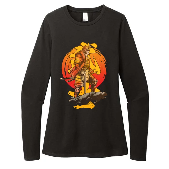 Firey Japanese Samurai Warrior Womens CVC Long Sleeve Shirt