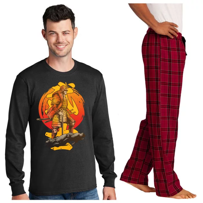 Firey Japanese Samurai Warrior Long Sleeve Pajama Set