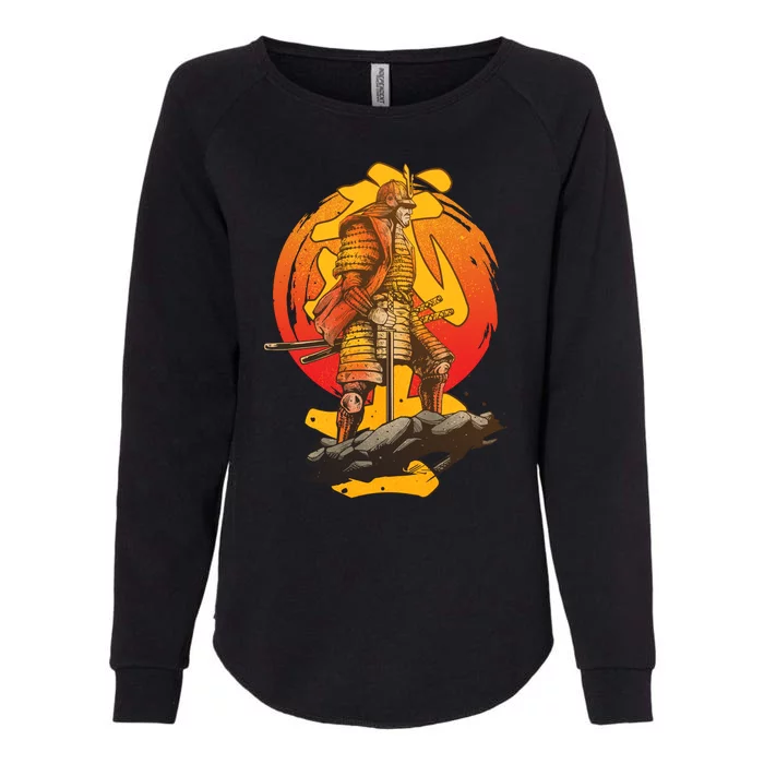 Firey Japanese Samurai Warrior Womens California Wash Sweatshirt