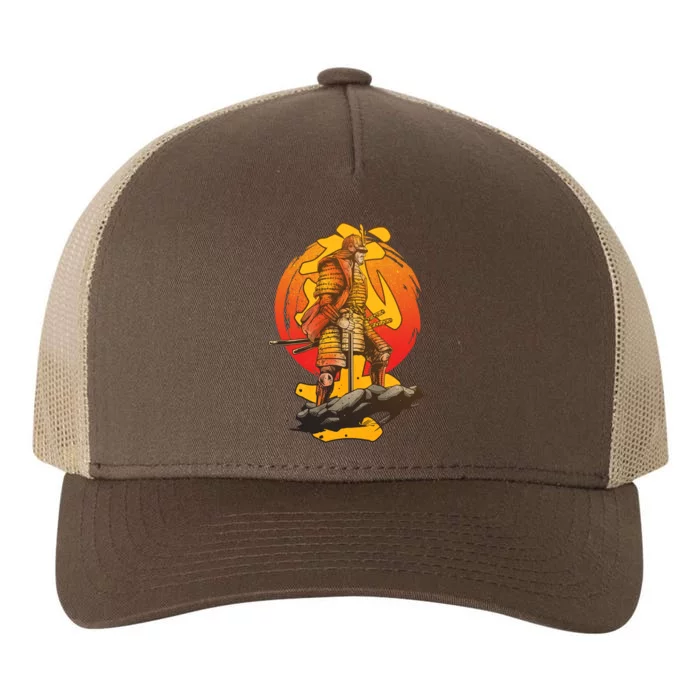 Firey Japanese Samurai Warrior Yupoong Adult 5-Panel Trucker Hat