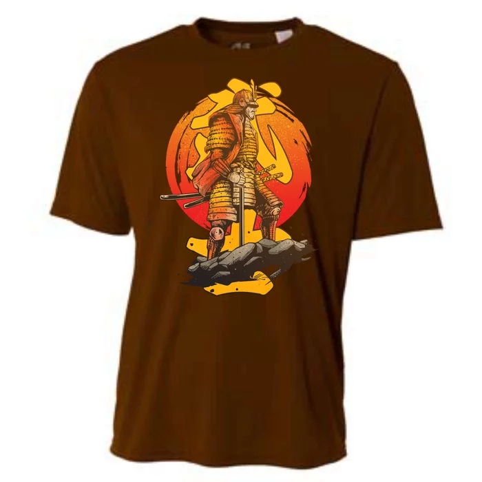 Firey Japanese Samurai Warrior Cooling Performance Crew T-Shirt