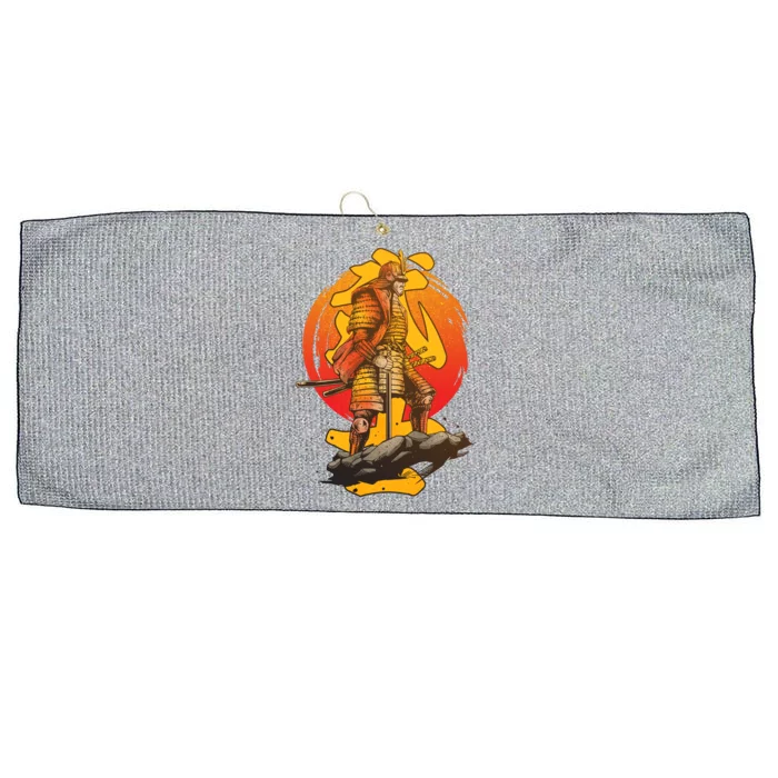 Firey Japanese Samurai Warrior Large Microfiber Waffle Golf Towel