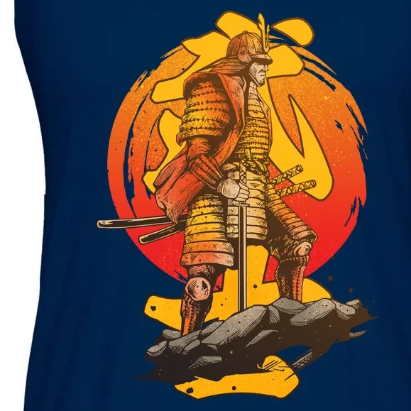 Firey Japanese Samurai Warrior Ladies Essential Flowy Tank