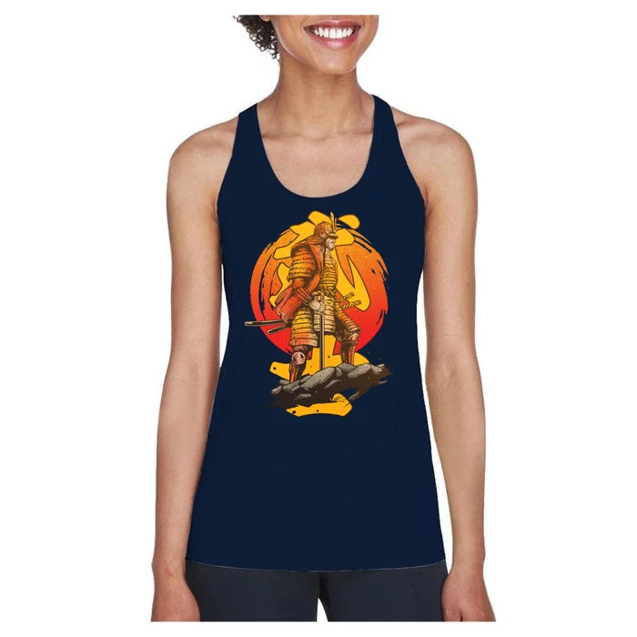 Firey Japanese Samurai Warrior Women's Racerback Tank