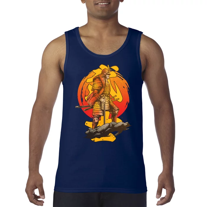 Firey Japanese Samurai Warrior Tank Top