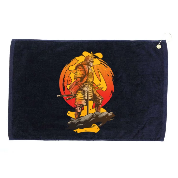 Firey Japanese Samurai Warrior Grommeted Golf Towel