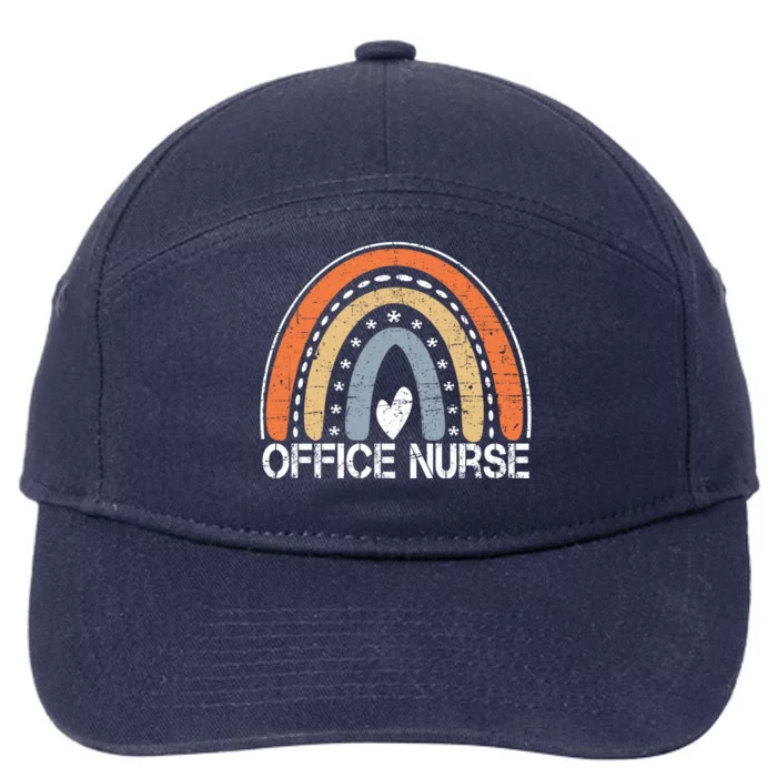 Funny Job Title Worker Vintage Rainbow Office Nurse Cute Gift 7-Panel Snapback Hat