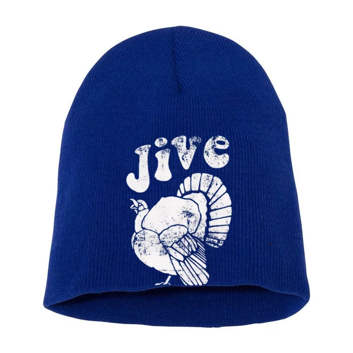 Funny Jive Thanksgiving Turkey Day Retro Holiday Short Acrylic Beanie