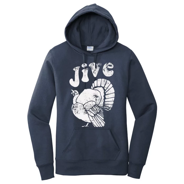 Funny Jive Thanksgiving Turkey Day Retro Holiday Women's Pullover Hoodie