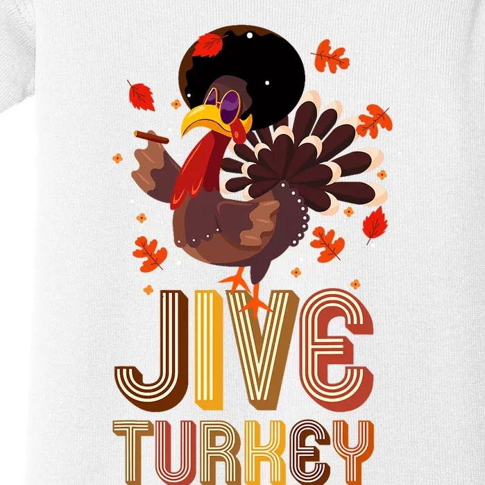 Funny Jive Turkey Thanksgiving Holiday Festive Turkey Baby Bodysuit