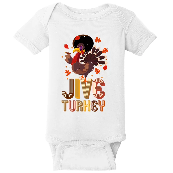 Funny Jive Turkey Thanksgiving Holiday Festive Turkey Baby Bodysuit