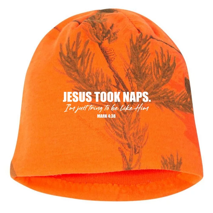 Funny Jesus Took Naps I'm Just Tring To Be Like Him Mark 4 38 Kati - Camo Knit Beanie