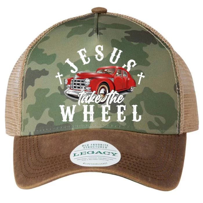 Funny Jesus Take The Wheel Classic Hot Rod Car Legacy Tie Dye Trucker Hat