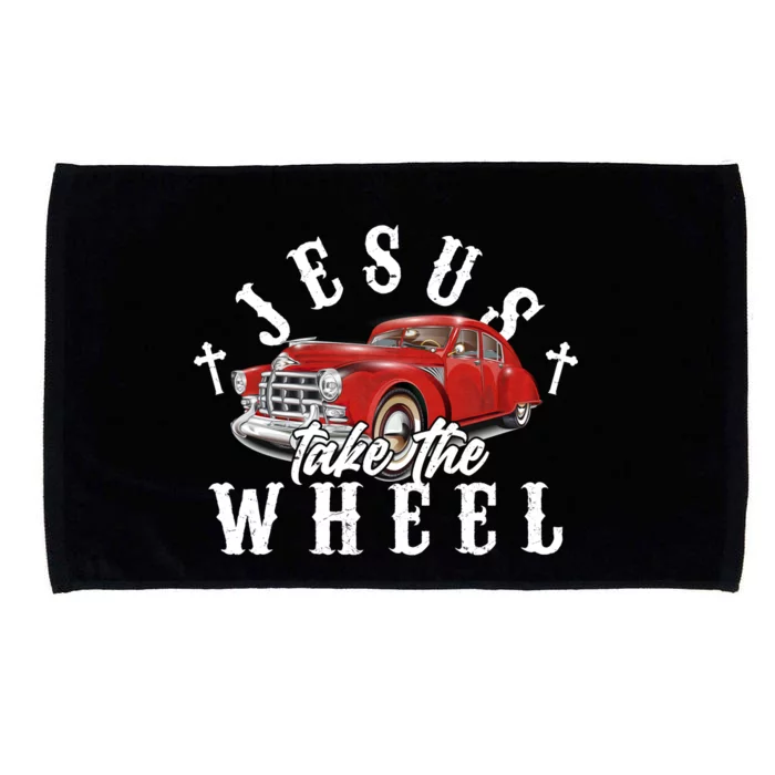 Funny Jesus Take The Wheel Classic Hot Rod Car Microfiber Hand Towel