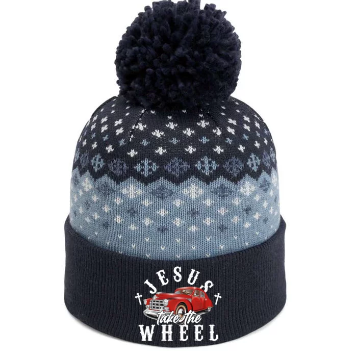 Funny Jesus Take The Wheel Classic Hot Rod Car The Baniff Cuffed Pom Beanie