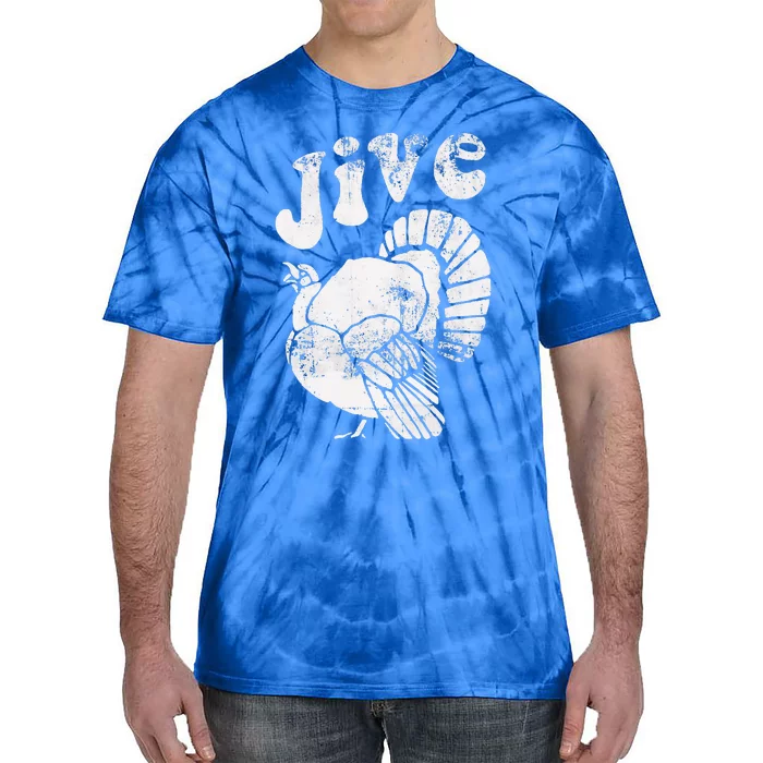 Funny Jive Thanksgiving Turkey Day Retro Holiday Tie-Dye T-Shirt