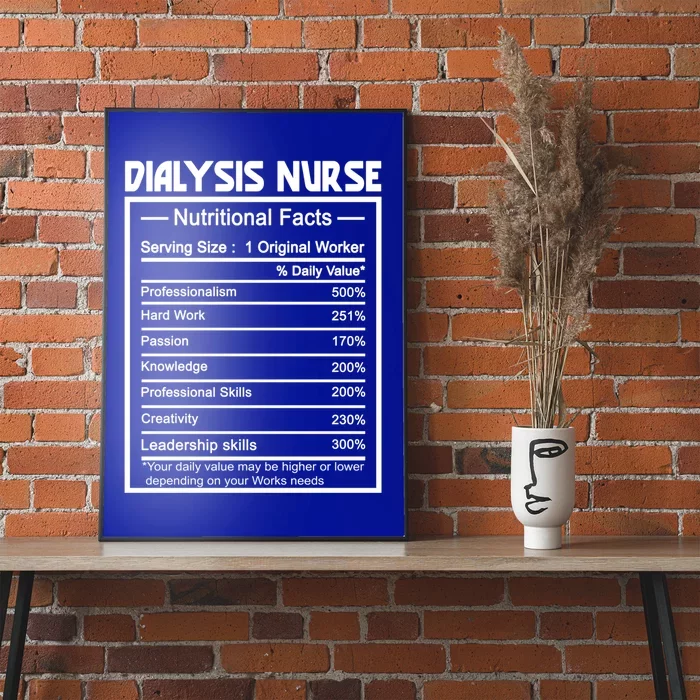 Funny Job Title Worker Nutrition Facts Dialysis Nurse Gift Poster