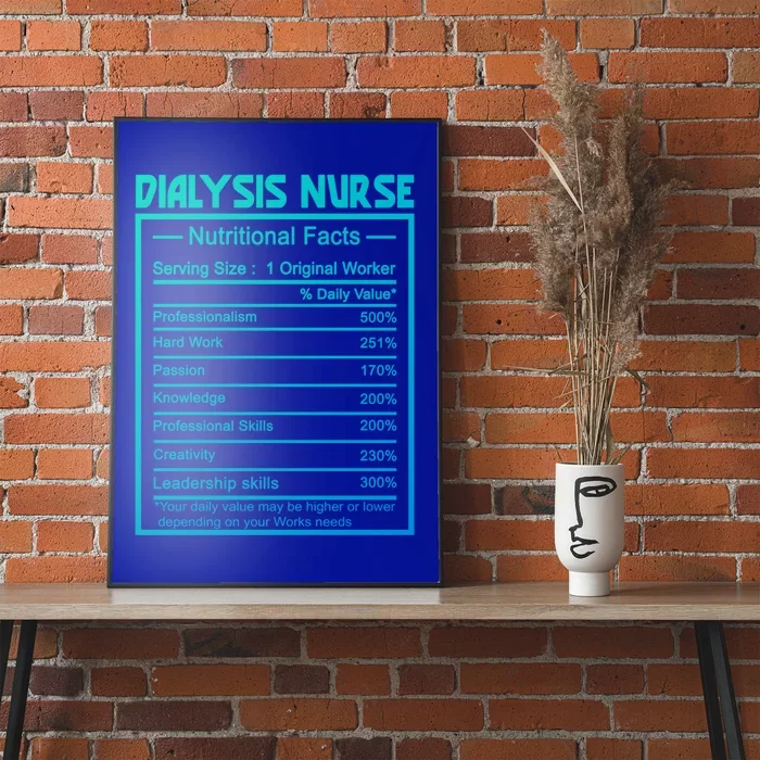 Funny Job Title Worker Nutrition Facts Dialysis Nurse Gift Poster