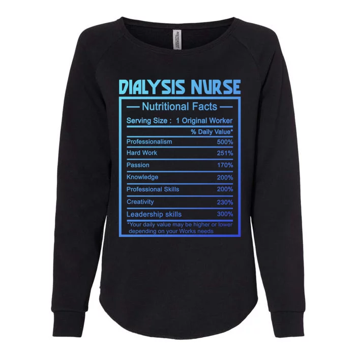 Funny Job Title Worker Nutrition Facts Dialysis Nurse Gift Womens California Wash Sweatshirt