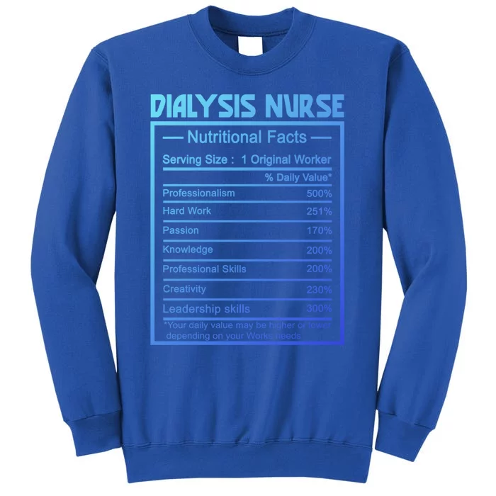 Funny Job Title Worker Nutrition Facts Dialysis Nurse Gift Sweatshirt