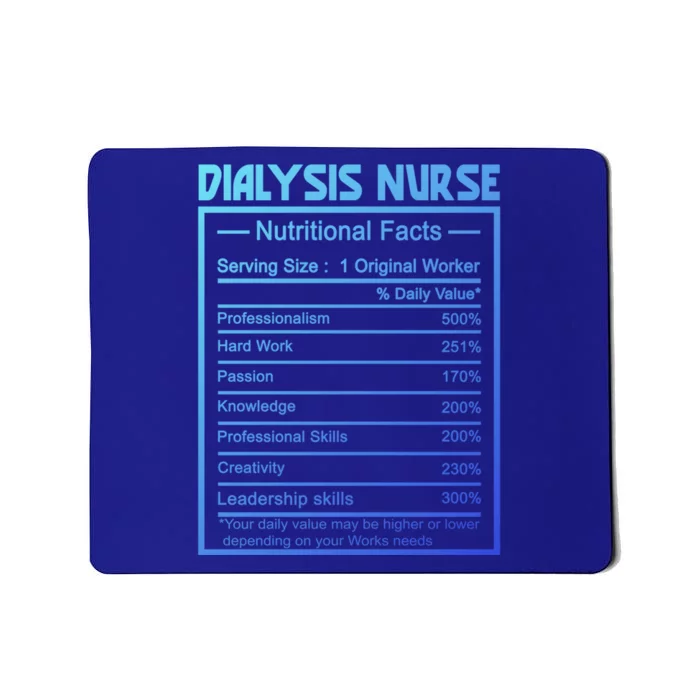 Funny Job Title Worker Nutrition Facts Dialysis Nurse Gift Mousepad