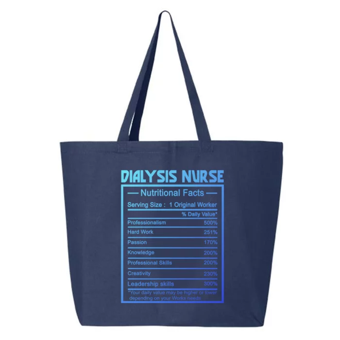 Funny Job Title Worker Nutrition Facts Dialysis Nurse Gift 25L Jumbo Tote