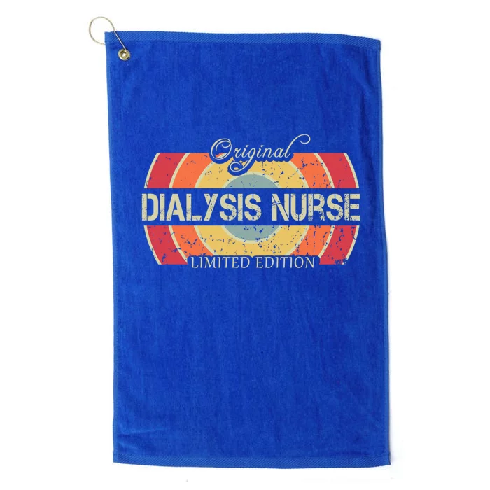 Funny Job Title Worker Retro Vintage Dialysis Nurse Cute Gift Platinum Collection Golf Towel