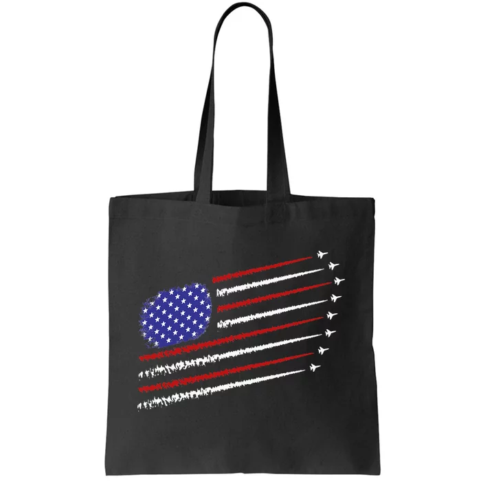 Fighter Jets With USA American Flag 4th Of July Celebration Tote Bag