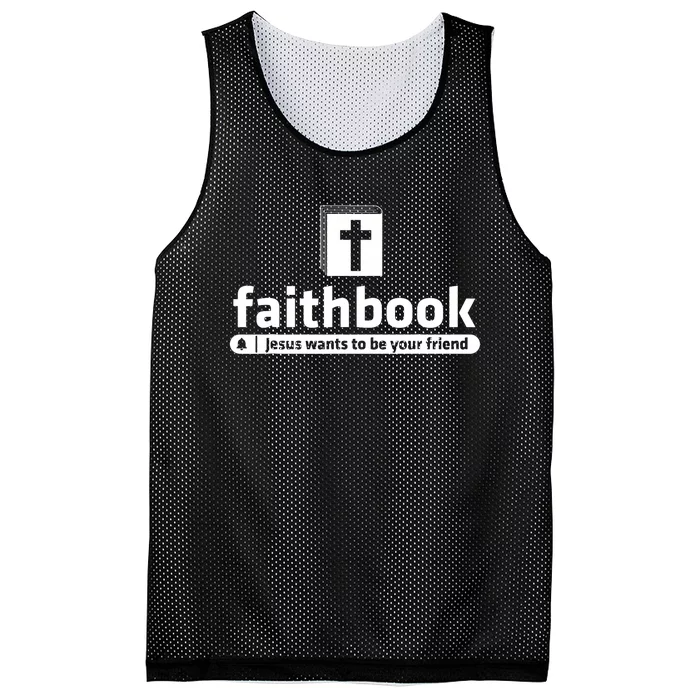 Faithbook Jesus Wants To Be Your Friend Christian Faith Mesh Reversible Basketball Jersey Tank