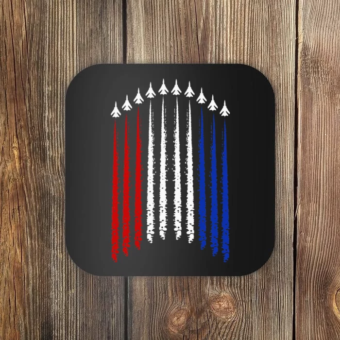 Fighter Jets With Usa Flag 4th Of July Patriotic Coaster