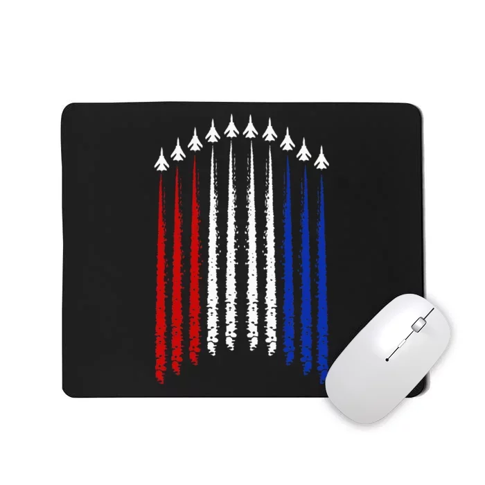 Fighter Jets With Usa Flag 4th Of July Patriotic Mousepad