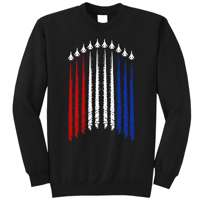 Fighter Jets With Usa Flag 4th Of July Patriotic Tall Sweatshirt