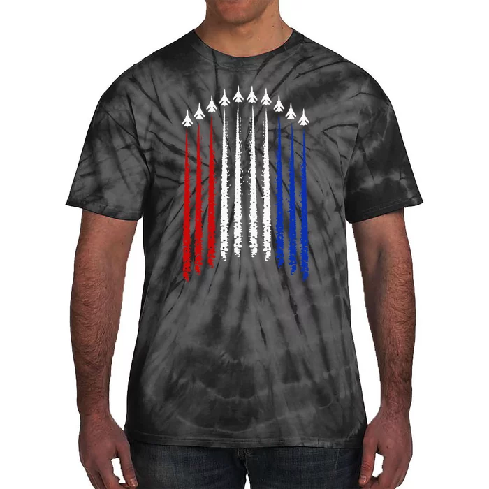 Fighter Jets With Usa Flag 4th Of July Patriotic Tie-Dye T-Shirt