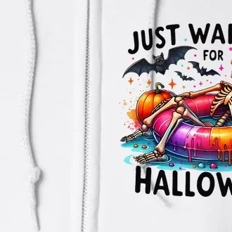 Funny Just Waiting For Halloween Skeleton Spooky Vibe Summer Full Zip Hoodie